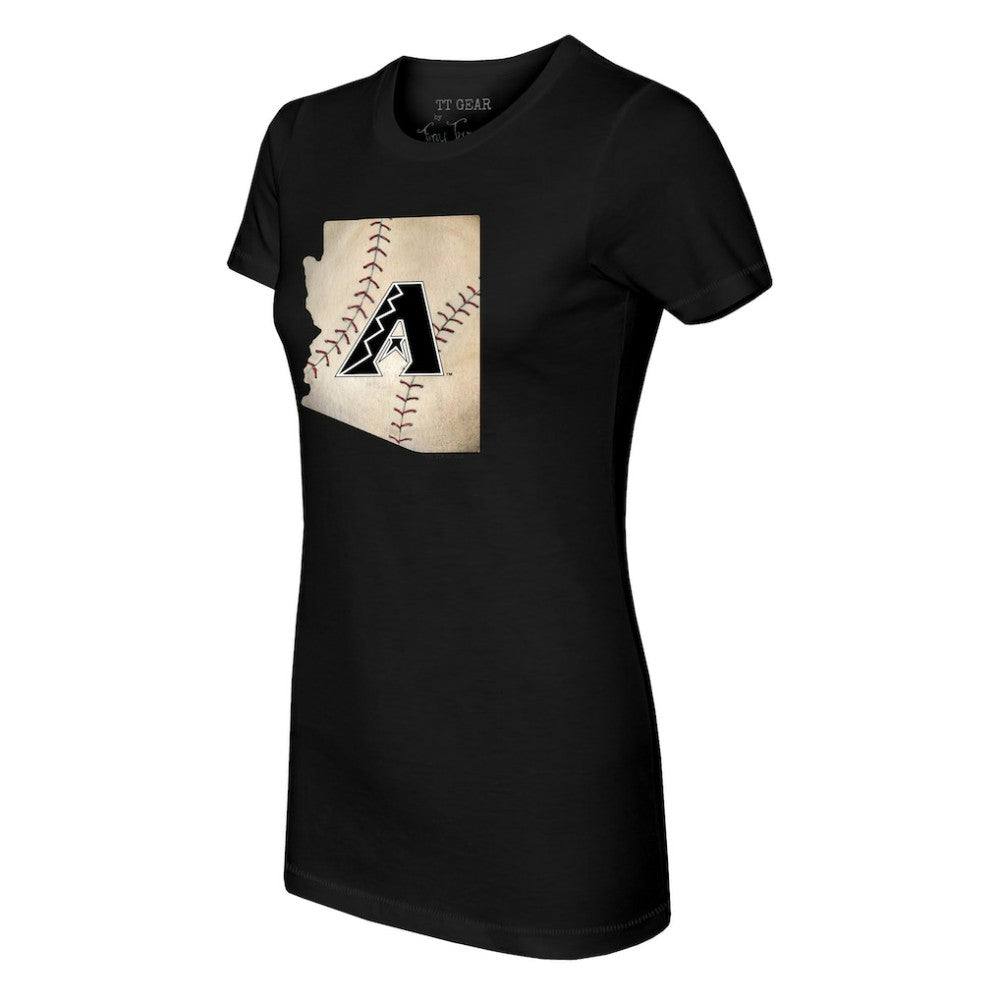 Black Arizona Diamondbacks Tiny Turnip Women's State Outline T-Shirt