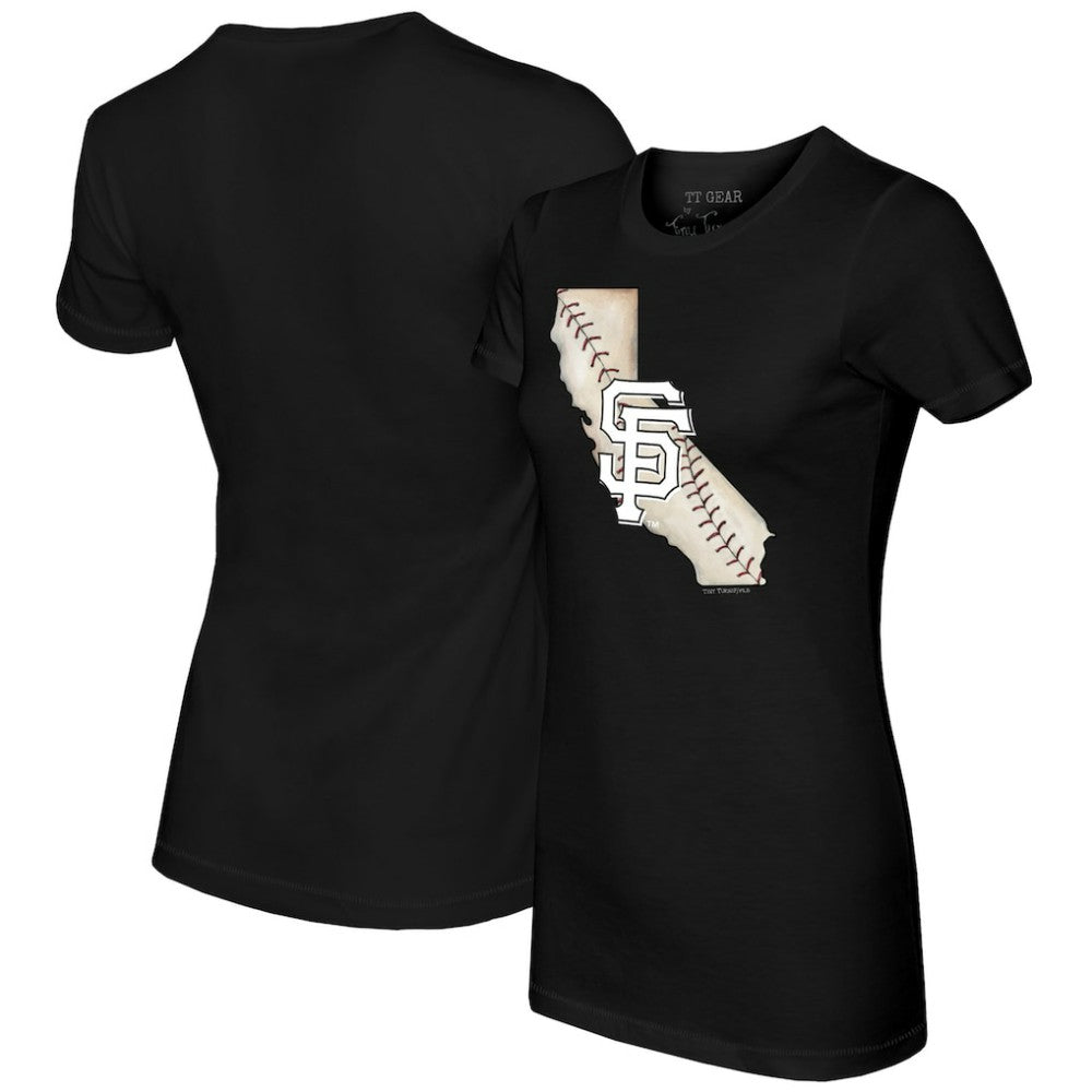 Black San Francisco Giants Tiny Turnip Women's State Outline T-Shirt