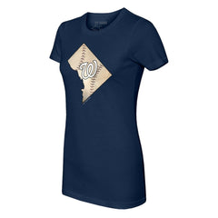 Navy Washington Nationals Tiny Turnip Women's State Outline T-Shirt