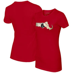 Red Boston Red Sox Tiny Turnip Women's State Outline T-Shirt