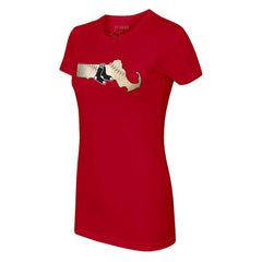 Red Boston Red Sox Tiny Turnip Women's State Outline T-Shirt