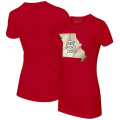 Red St. Louis Cardinals Tiny Turnip Women's State Outline T-Shirt
