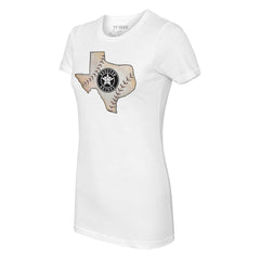 White Houston Astros Tiny Turnip Women's State Outline T-Shirt