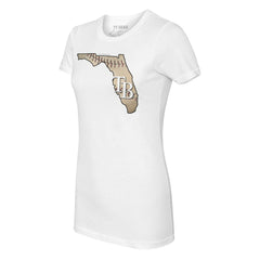 White Tampa Bay Rays Tiny Turnip Women's State Outline T-Shirt