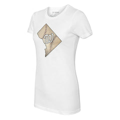 White Washington Nationals Tiny Turnip Women's State Outline T-Shirt