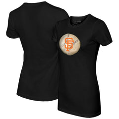 Black San Francisco Giants Tiny Turnip Women's Stitched Baseball T-Shirt