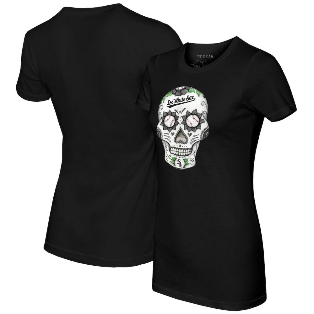 Black Chicago White Sox Tiny Turnip Women's Sugar Skull T-Shirt