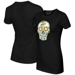 Black Athletics Tiny Turnip Women's Sugar Skull T-Shirt