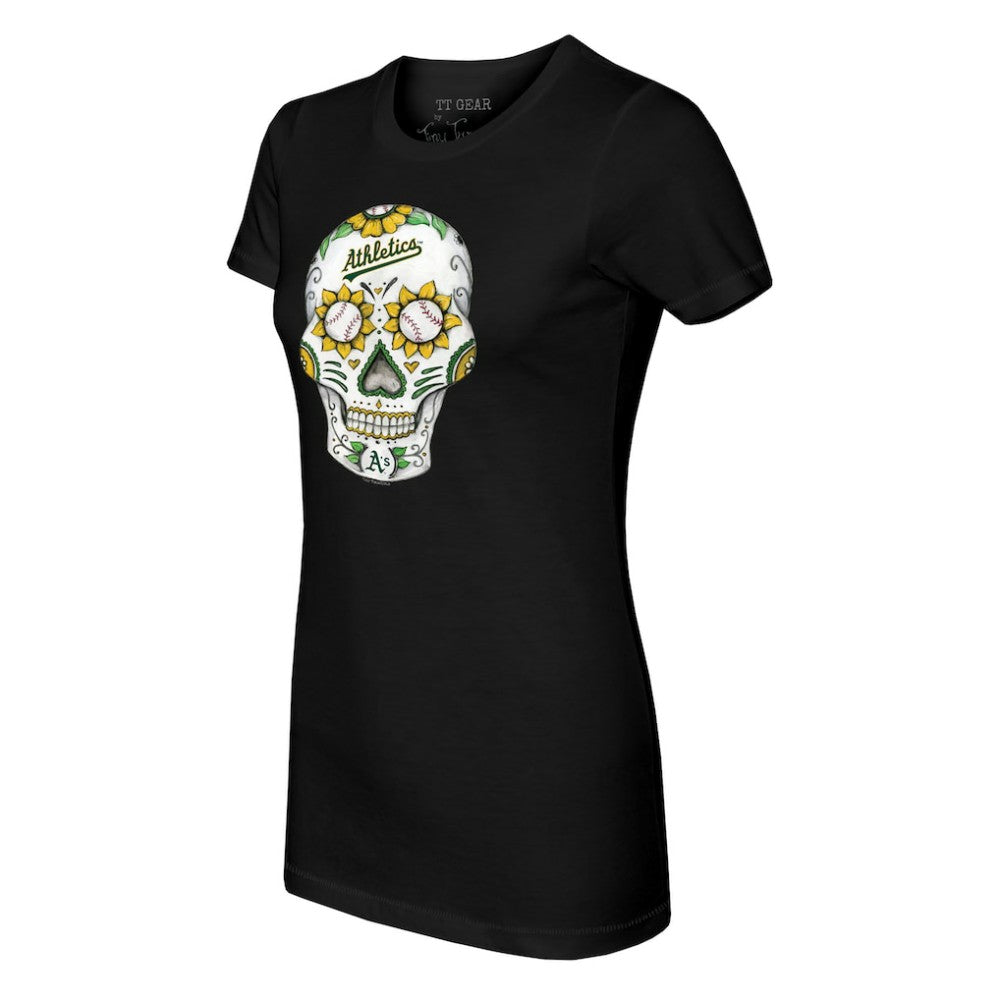 Black Athletics Tiny Turnip Women's Sugar Skull T-Shirt