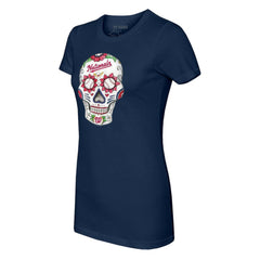 Navy Washington Nationals Tiny Turnip Women's Sugar Skull T-Shirt