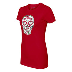 Red Cincinnati Reds Tiny Turnip Women's Sugar Skull T-Shirt