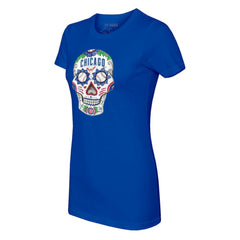 Royal Chicago Cubs Tiny Turnip Women's Sugar Skull T-Shirt
