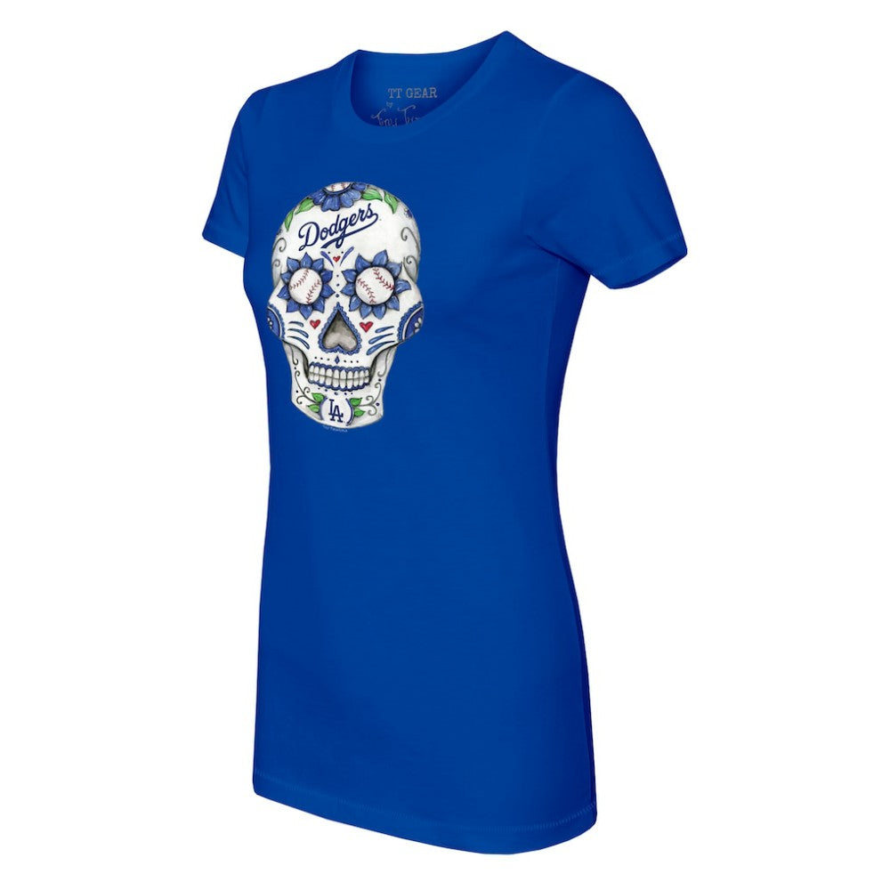 Royal Los Angeles Dodgers Tiny Turnip Women's Sugar Skull T-Shirt