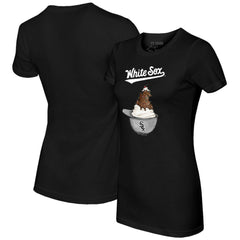 Black Chicago White Sox Tiny Turnip Women's Sundae Helmet T-Shirt