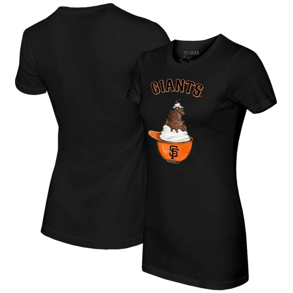 Black San Francisco Giants Tiny Turnip Women's Sundae Helmet T-Shirt