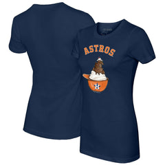 Navy Houston Astros Tiny Turnip Women's Sundae Helmet T-Shirt