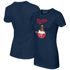 Navy Minnesota Twins Tiny Turnip Women's Sundae Helmet T-Shirt