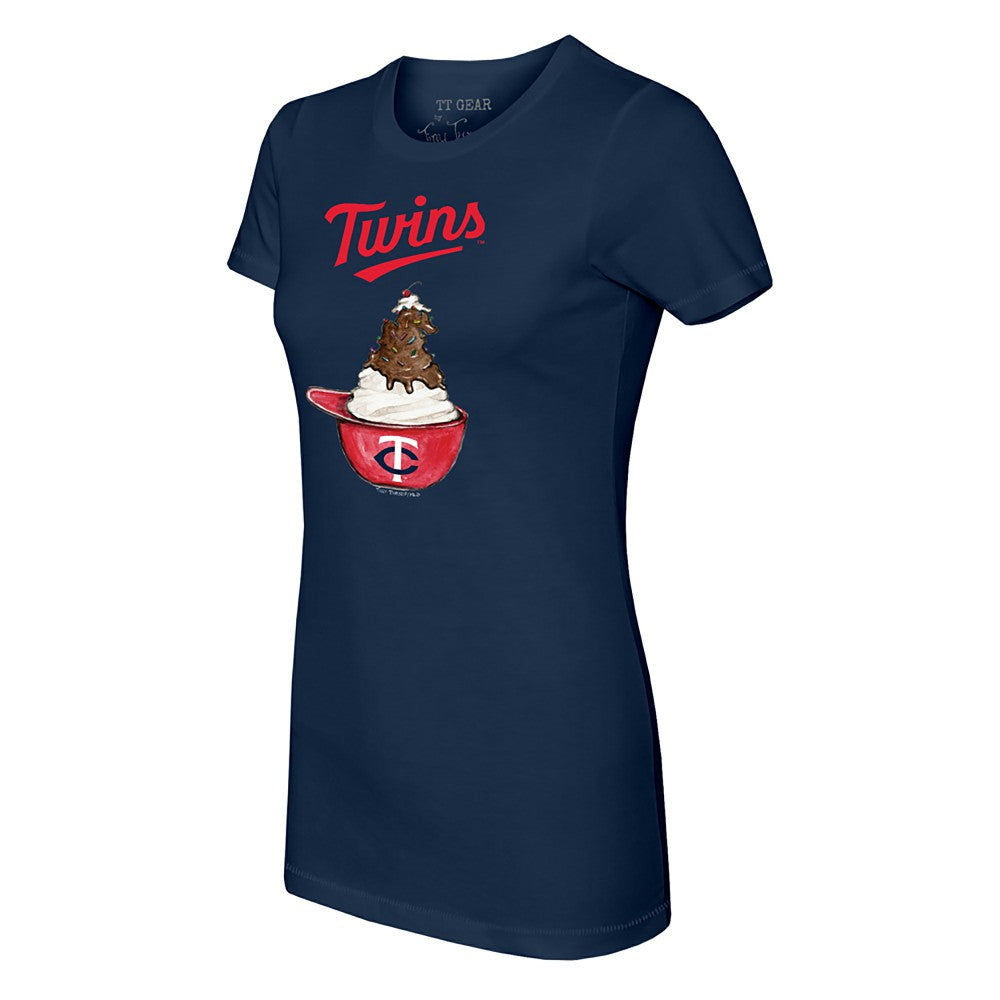 Navy Minnesota Twins Tiny Turnip Women's Sundae Helmet T-Shirt