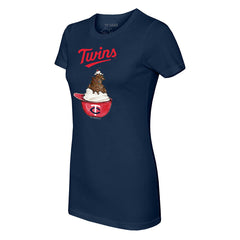 Navy Minnesota Twins Tiny Turnip Women's Sundae Helmet T-Shirt
