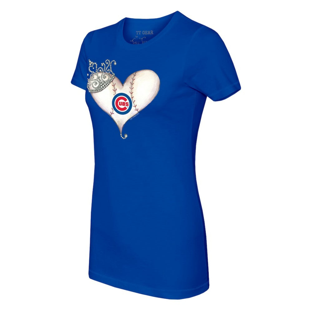 Royal Chicago Cubs Tiny Turnip Women's Tiara Heart T-Shirt