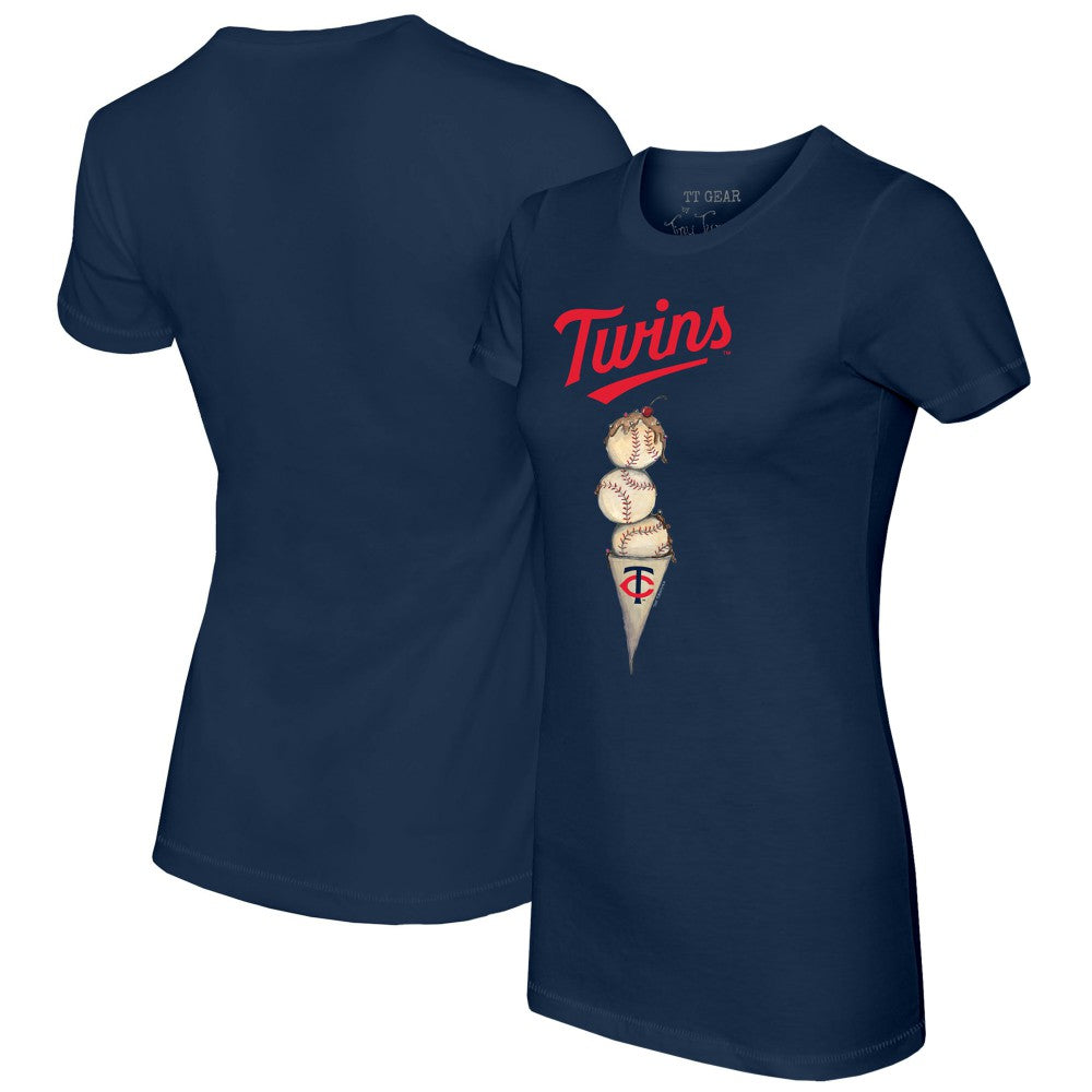 Navy Minnesota Twins Tiny Turnip Women's Triple Scoop T-Shirt