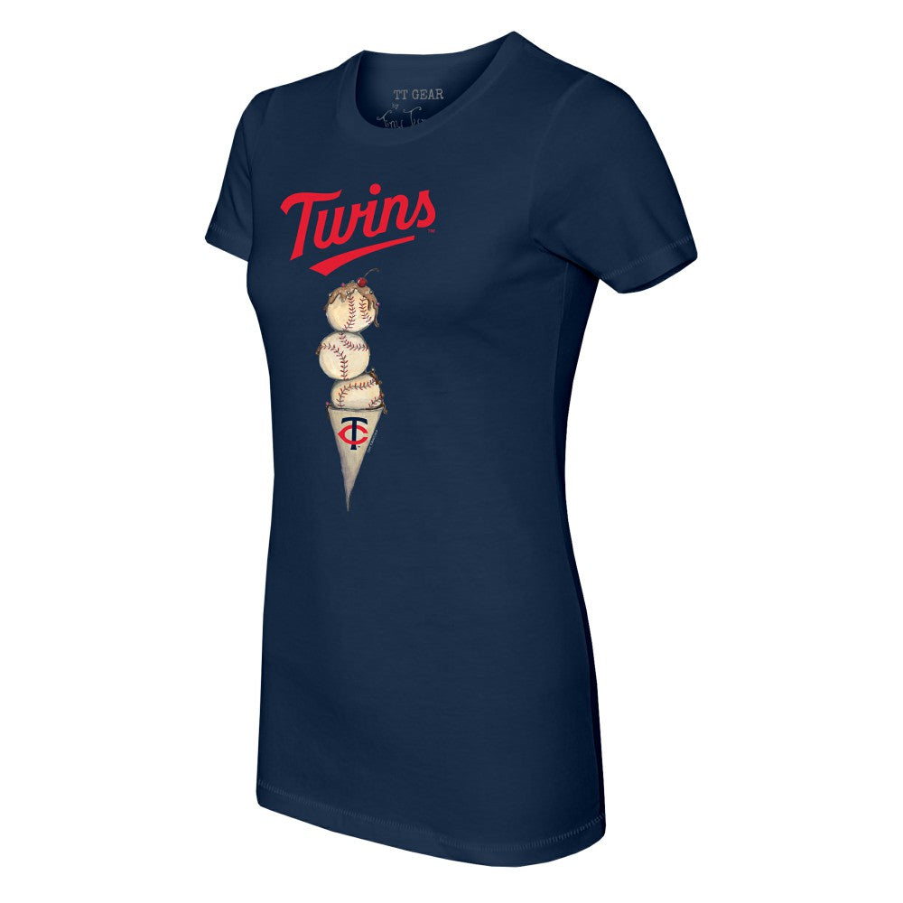 Navy Minnesota Twins Tiny Turnip Women's Triple Scoop T-Shirt