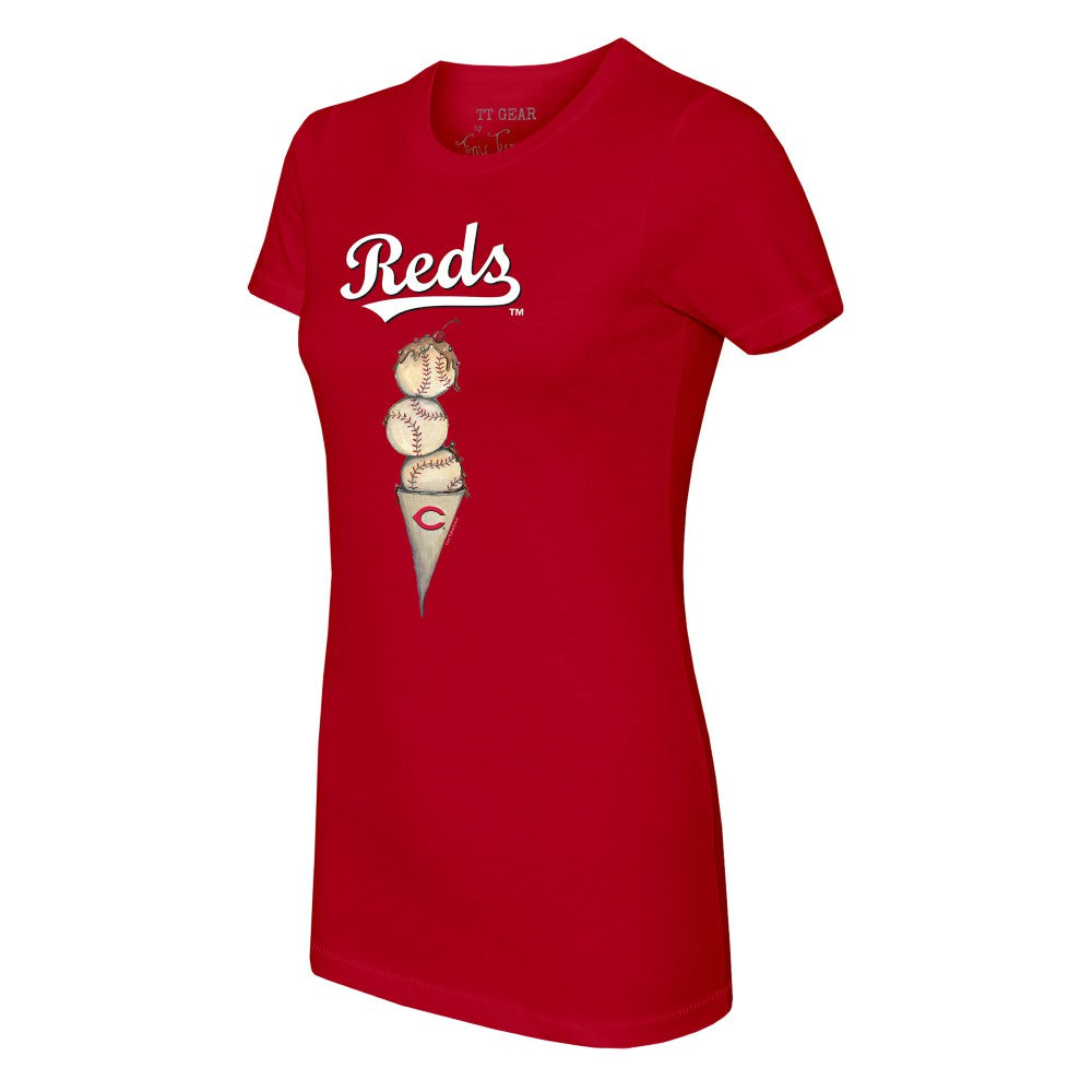 Red Cincinnati Reds Tiny Turnip Women's Triple Scoop T-Shirt