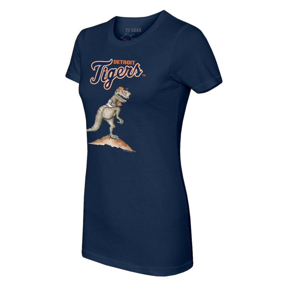 Navy Detroit Tigers Tiny Turnip Women's TT Rex T-Shirt