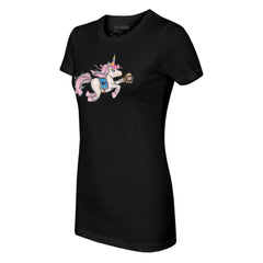 Black Miami Marlins Tiny Turnip Women's Unicorn T-Shirt