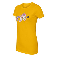 Gold San Diego Padres Tiny Turnip Women's Unicorn T-Shirt