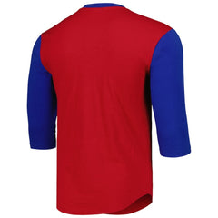 Red Chicago Cubs Mitchell & Ness Cooperstown Collection Legendary Slub Henley 3/4-Sleeve T-Shirt