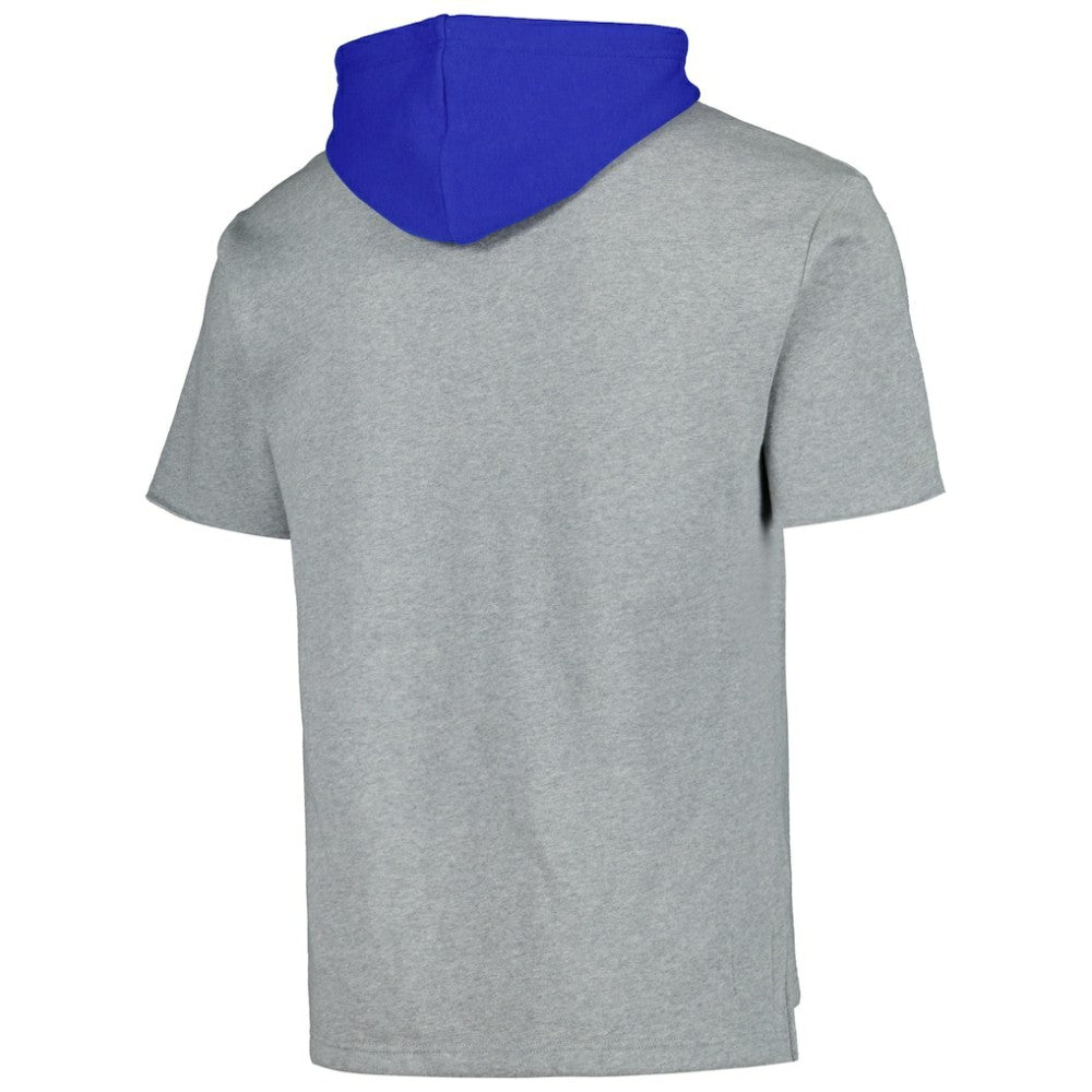 Heather Gray Chicago Cubs Mitchell & Ness Postgame Short Sleeve Pullover Hoodie