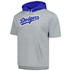 Heather Gray Los Angeles Dodgers Mitchell & Ness Postgame Short Sleeve Pullover Hoodie