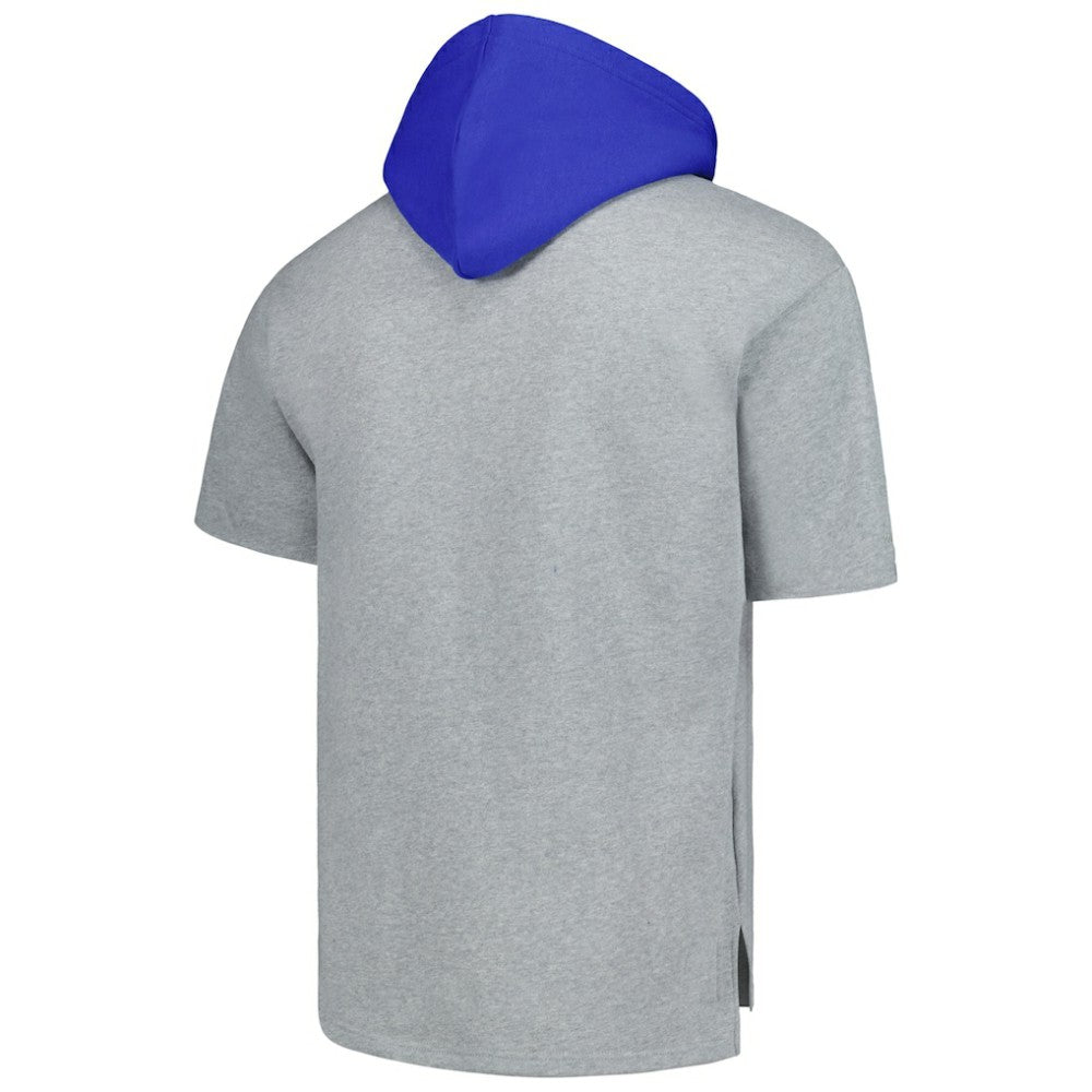 Heather Gray Los Angeles Dodgers Mitchell & Ness Postgame Short Sleeve Pullover Hoodie