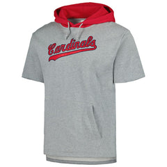 Heather Gray St. Louis Cardinals Mitchell & Ness Postgame Short Sleeve Pullover Hoodie