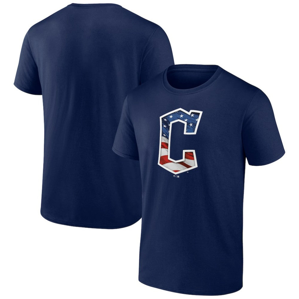 Navy Cleveland Guardians Banner Wave Team T-Shirt