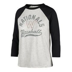Gray Washington Nationals '47 Women's City Connect Retro Daze Ava Raglan 3/4-Sleeve T-Shirt