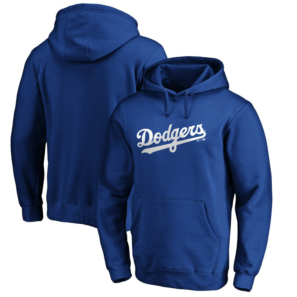 Royal Los Angeles Dodgers Official Wordmark Fitted Pullover Hoodie