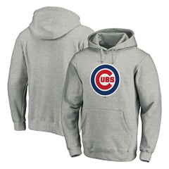 Gray Chicago Cubs Official Team Logo Pullover Hoodie
