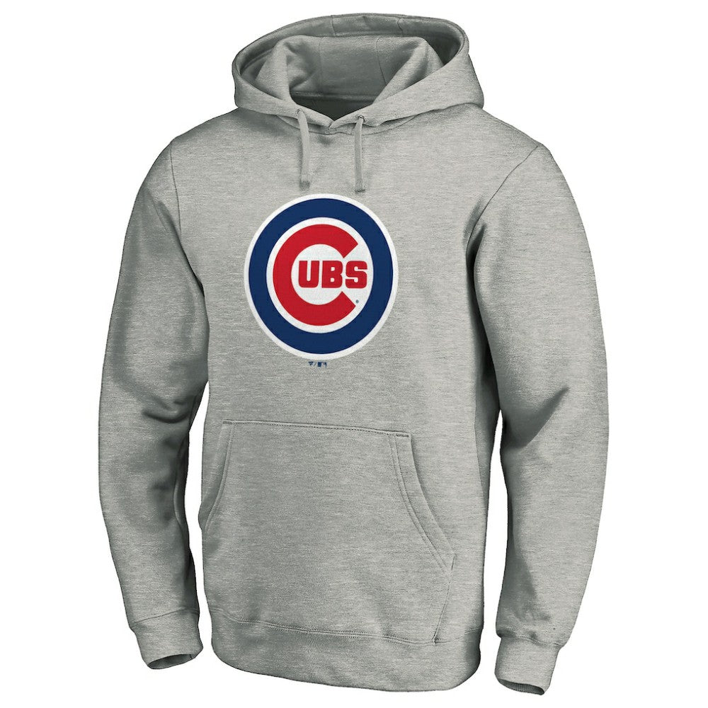 Gray Chicago Cubs Official Team Logo Pullover Hoodie