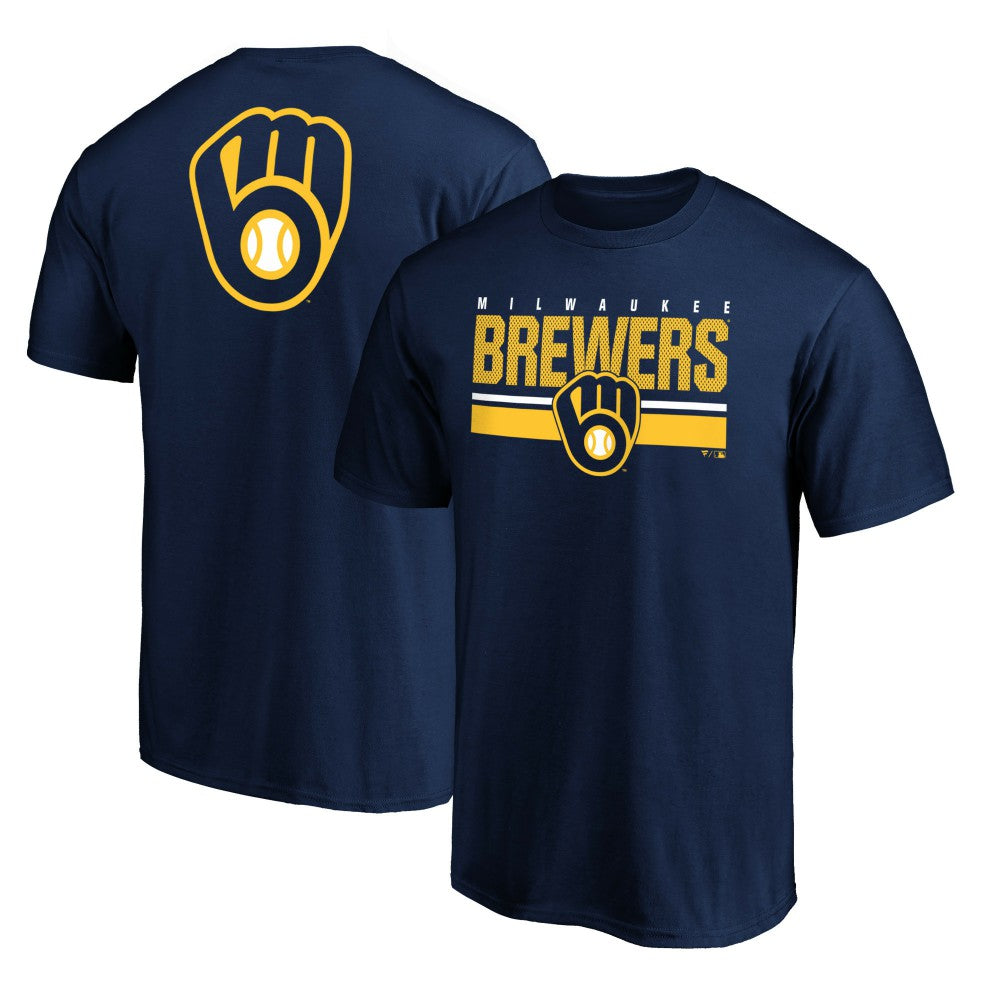 Navy Milwaukee Brewers End Game Team Wordmark T-Shirt
