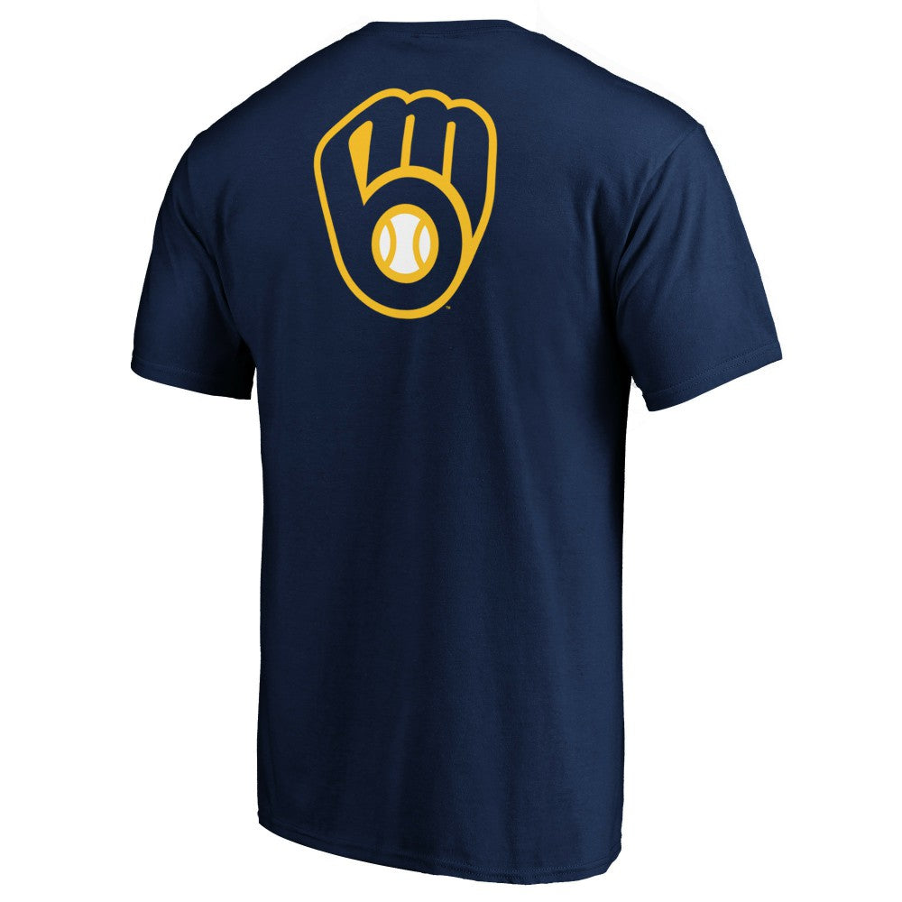 Navy Milwaukee Brewers End Game Team Wordmark T-Shirt