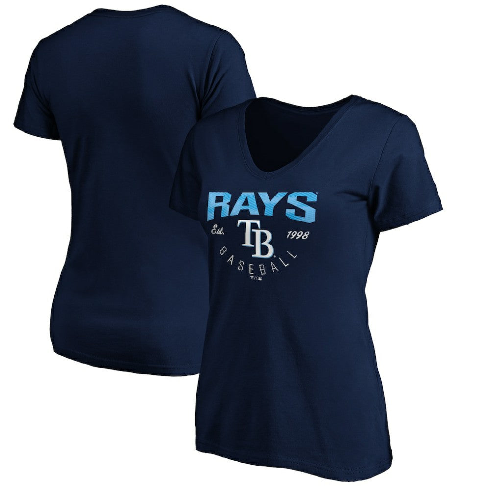 Navy Tampa Bay Rays Women's Core Live For It V-Neck T-Shirt