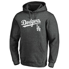 Charcoal Los Angeles Dodgers Team Lock Up Wordmark Pullover Hoodie