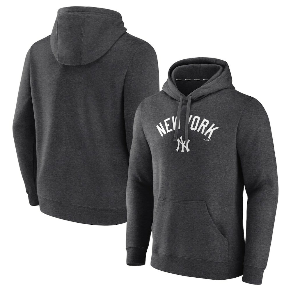 Charcoal New York Yankees Team Lock Up Wordmark Pullover Hoodie