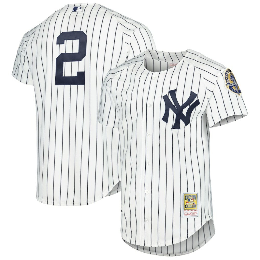 White Derek Jeter New York Yankees Mitchell & Ness Cooperstown Collection Authentic Jersey