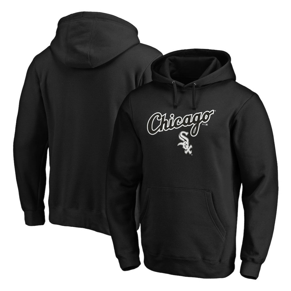 Black Chicago White Sox Team Lock Up Wordmark Pullover Hoodie