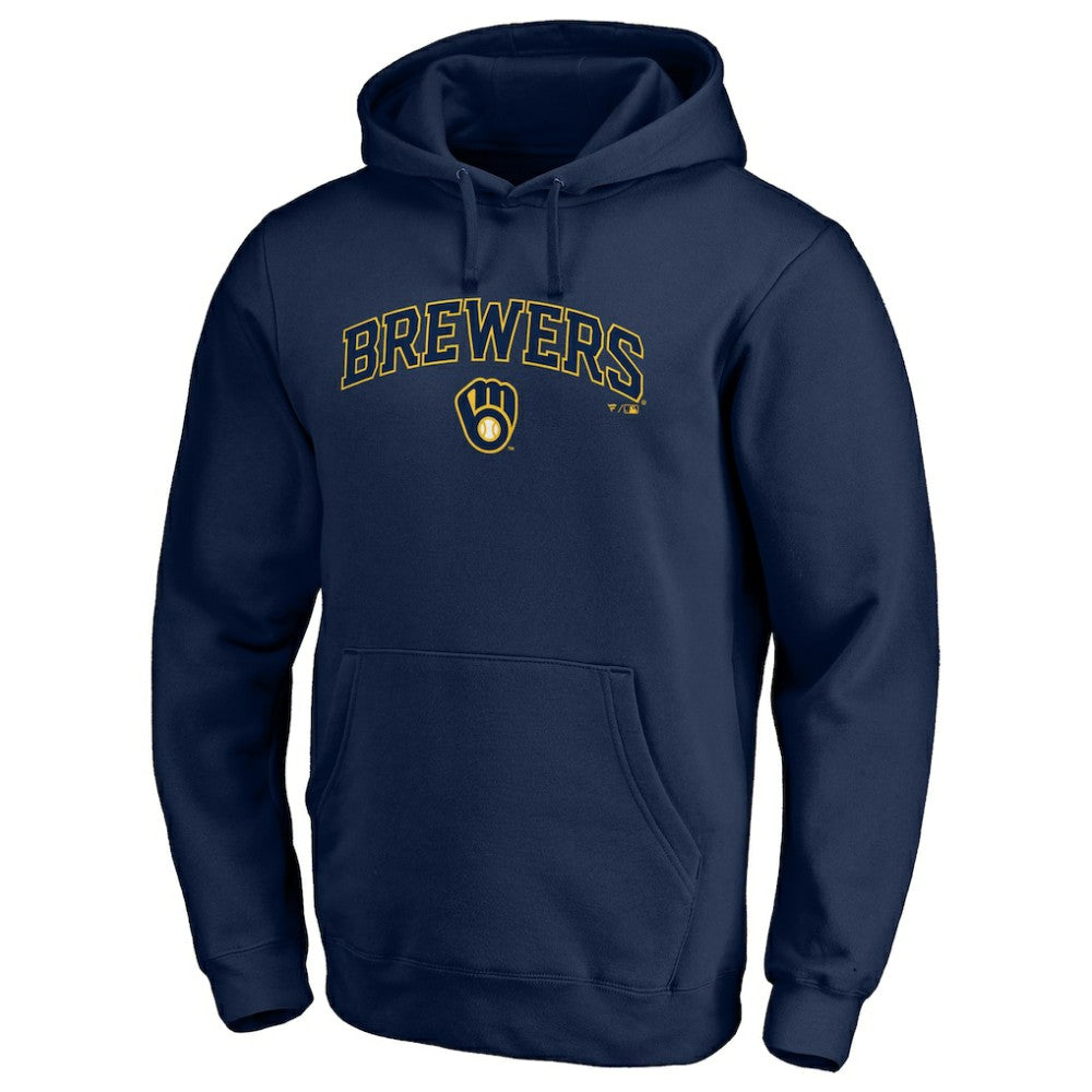 Navy Milwaukee Brewers Team Lock Up Wordmark Pullover Hoodie