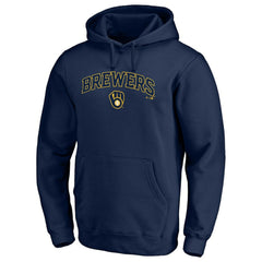Navy Milwaukee Brewers Team Lock Up Wordmark Pullover Hoodie