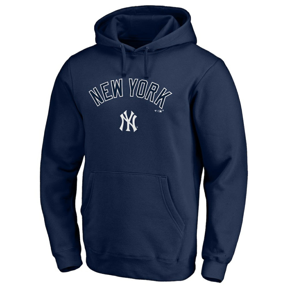 Navy New York Yankees Team Lock Up Wordmark Pullover Hoodie